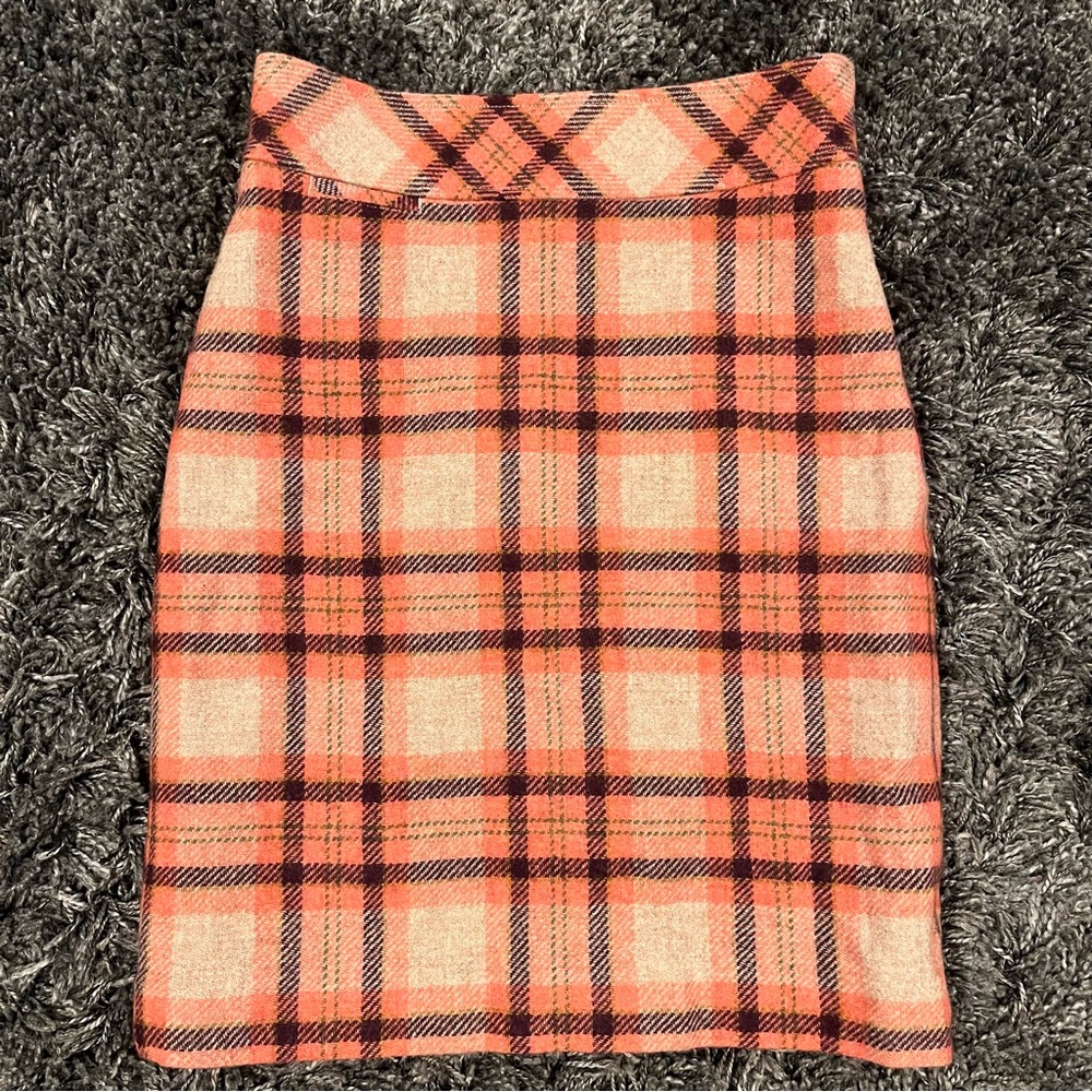 🌺L.L. BEAN FAVORITE FIT ANDOVER PLAID WOOL PENCIL SKIRT SIZE 4🌺
